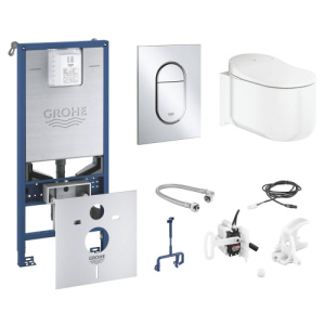 120172 монтажная сист в компл с унитазом, SENSIA ARENA+ клав хром 4 в 1