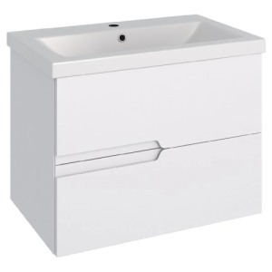 Тумба с раковиной RUNO Стокгольм Como 70 белая, подвесная